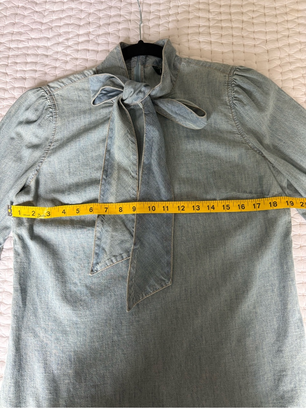 Ralph Lauren Vintage Chambray Blouse with Box Bow - Picture 10 of 12